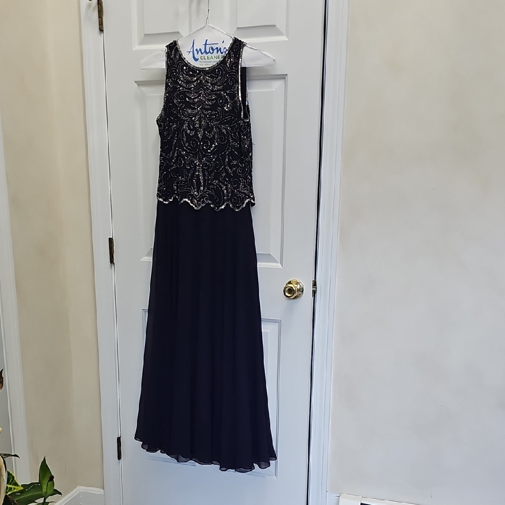 J Kara Midnight Blue/Indigo Beaded Dress